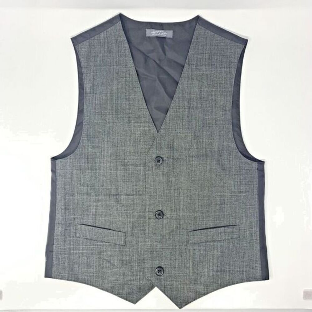 Van Heusen Black & Gray Vest 3 Button Front Boys‎ Shirt Size 12